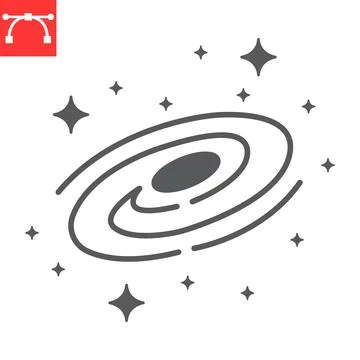 Galaxy glyph icon Stock Illustration