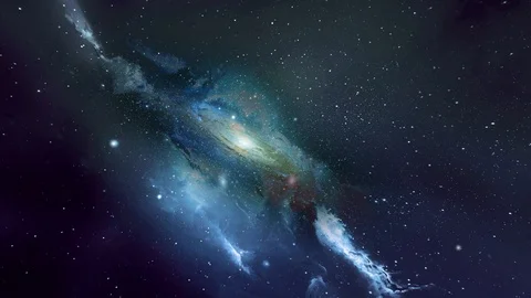 Galaxy going through stars-used real galaxy footage after effects 4k Stock Footage