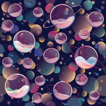 Galaxy, intergalactic seamless repeat pattern background Stock Illustration