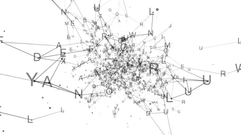 Galaxy of letters.Abstract plexus background for different events and projects Stock Footage 79586950