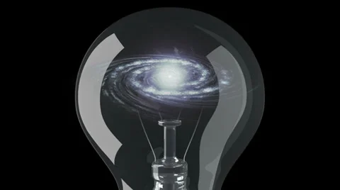 Galaxy in light bulb. Stock Footage 32226218