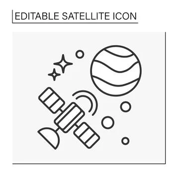 Galaxy line icon Stock Illustration