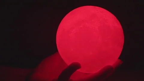 Galaxy Moon Lamp Stock Footage 234219346