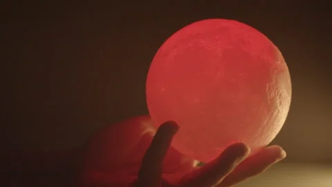 Galaxy Moon Lamp Stock Footage 234219414