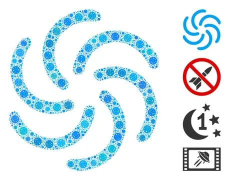 Galaxy Mosaic of CoronaVirus Elements Stock Illustration