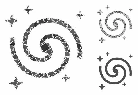 Galaxy Mosaic Icon of Uneven Elements Illustrazione stock