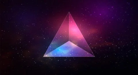 Galaxy nebula background vector illustration with triangle Illustrazione stock