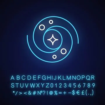 Galaxy neon light icon Stock Illustration