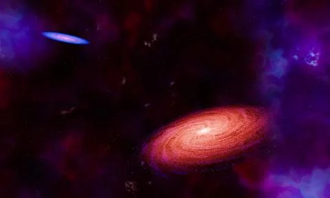 Galaxy or nebular in space with many stars. Space image for use as a backgr.. Stock Illustration