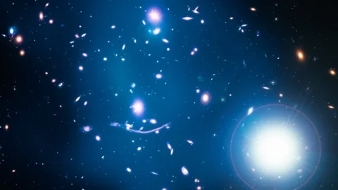 Galaxy outer space map star cluster space exploration Video stock 104558710