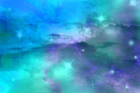 Galaxy in outer space. Nebula night starry sky in rainbow colors Stock Photos
