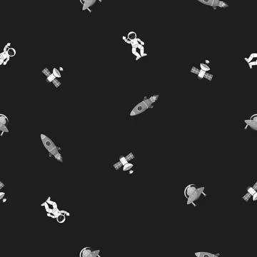 Galaxy pattern cartoon style.   Astronaut with 스톡 일러스트