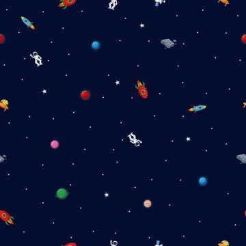 Galaxy pattern cartoon style.   Astronaut with Stock Illustration