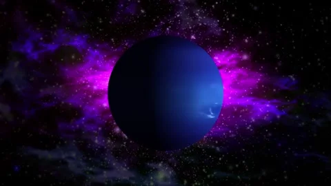 Galaxy with planet Science wallpaper close up planet animation. Stock Footage 293486286
