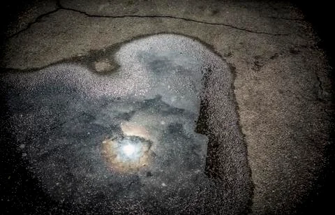Galaxy in a Puddle Stock Photos