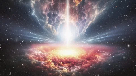 A galaxy with a quasar. Cosmic background. Stock Footage 247419198