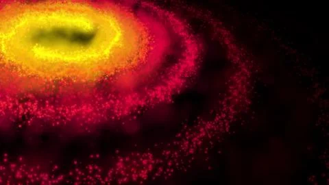 Galaxy red, spinning clockwise, bright round particles Stock Illustration