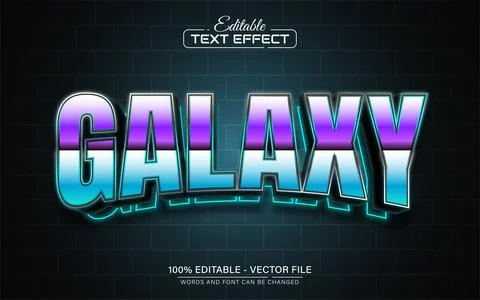 Galaxy retro style text effect editable Stock Illustration