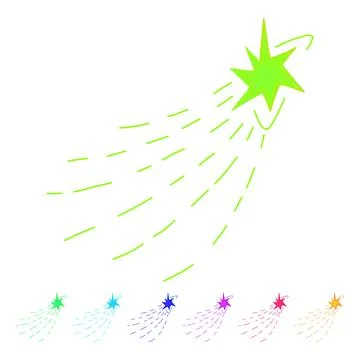 Galaxy shooting star space vector cartoon graphic Stock Illustration