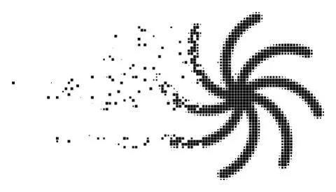 Galaxy Shredded Pixel Icon Stock Illustration
