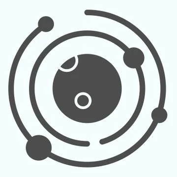 Galaxy solid icon. Solar system with planets and satellites. World space week Ilustración de archivo