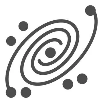 Galaxy solid icon. Universe vector illustration isolated on white. Space glyph Ilustración de archivo