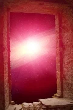 Galaxy space ancient window Stock Photos