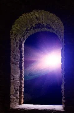 Galaxy space ancient window Foto stock