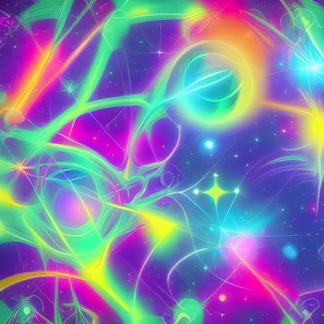 Galaxy space draw abstract background, nebula light sky, random element pat.. Stock Illustration