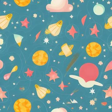 Galaxy space draw abstract background, nebula light sky, random element pat.. Stock Illustration