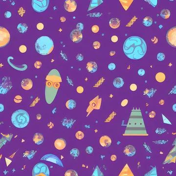 Galaxy space draw abstract background, nebula light sky, random element pat.. Stock Illustration