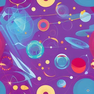 Galaxy space draw abstract background, nebula light sky, random element pat.. Stock Illustration