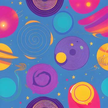 Galaxy space draw abstract background, nebula light sky, random element pat.. Stock Illustration