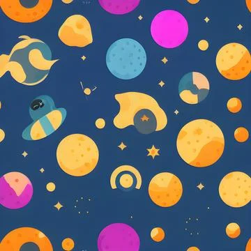 Galaxy space draw abstract background, nebula light sky, random element pat.. Stock Illustration