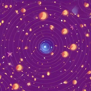 Galaxy space draw abstract background, nebula light sky, random element pat.. Stock Illustration