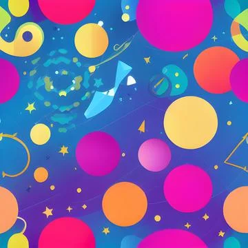 Galaxy space draw abstract background, nebula light sky, random element pat.. Stock Illustration