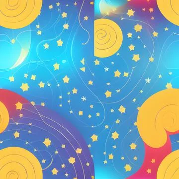 Galaxy space draw abstract background, nebula light sky, random element pat.. Stock Illustration