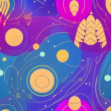 Galaxy space draw random background, nebula light sky, abstract element pat.. Stock Illustration