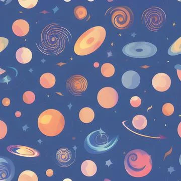 Galaxy space draw random background, nebula light sky, abstract element pat.. Stock Illustration