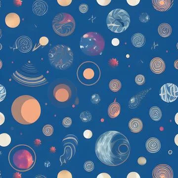 Galaxy space draw random background, nebula light sky, abstract element pat.. Stock Illustration