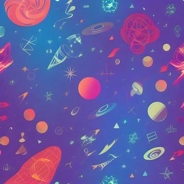 Galaxy space draw random background, nebula light sky, abstract element pat.. Stock Illustration