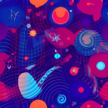 Galaxy space draw random background, nebula light sky, abstract element pat.. Stock Illustration