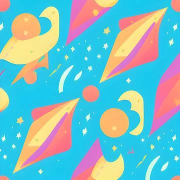 Galaxy space draw random background, nebula light sky, abstract element pat.. Stock Illustration