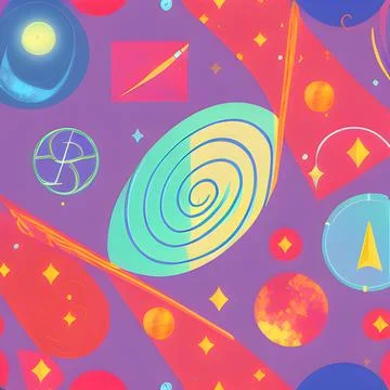 Galaxy space draw random background, nebula light sky, abstract element pat.. Stock Illustration