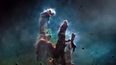 Galaxy space flight exploration at Messier16 스톡 동영상 197539763
