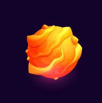 Galaxy space planet with lava surface, fantasy Stock Illustration