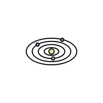 Galaxy, space, planets color gradient vector icon Illustrazione stock