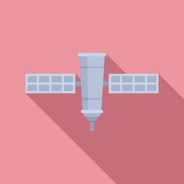 Galaxy space ship icon flat . Rocket spaceship Stock Illustration