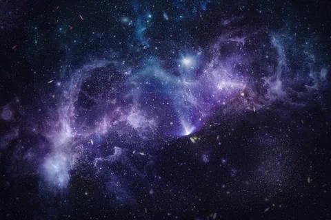 Galaxy in space textured background Stock Illustration