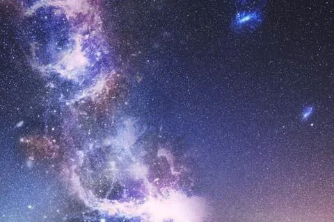 Galaxy in space textured background Stock Illustration